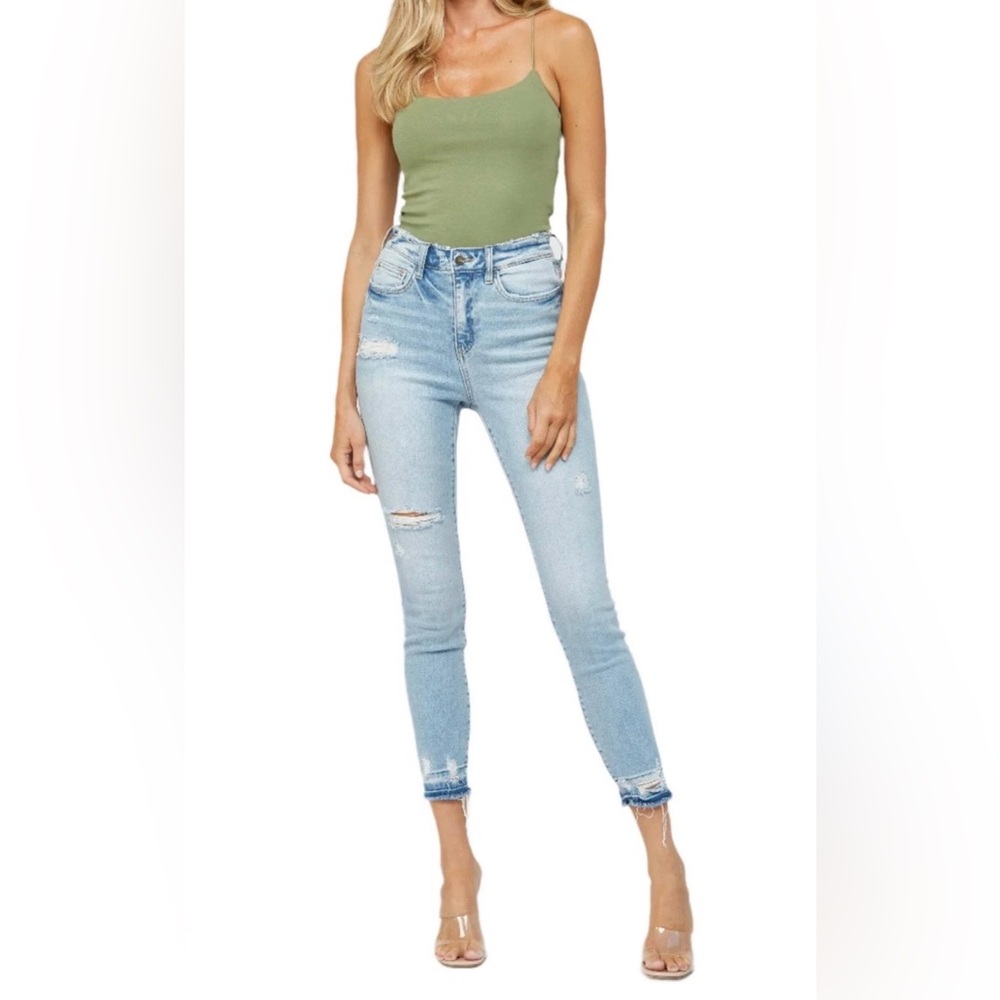 MICA Denim High Rise Skinny Crop Jeans